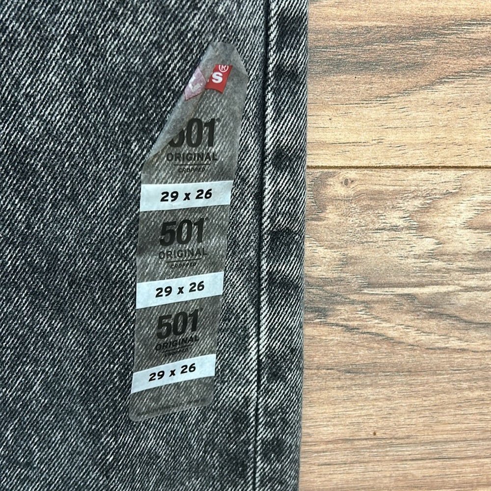 Levi’s 501 Black Distressed Denim Jeans - Picture 2 of 10